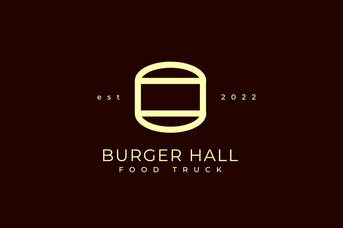 Burger Hall Line Old Vintage Logo