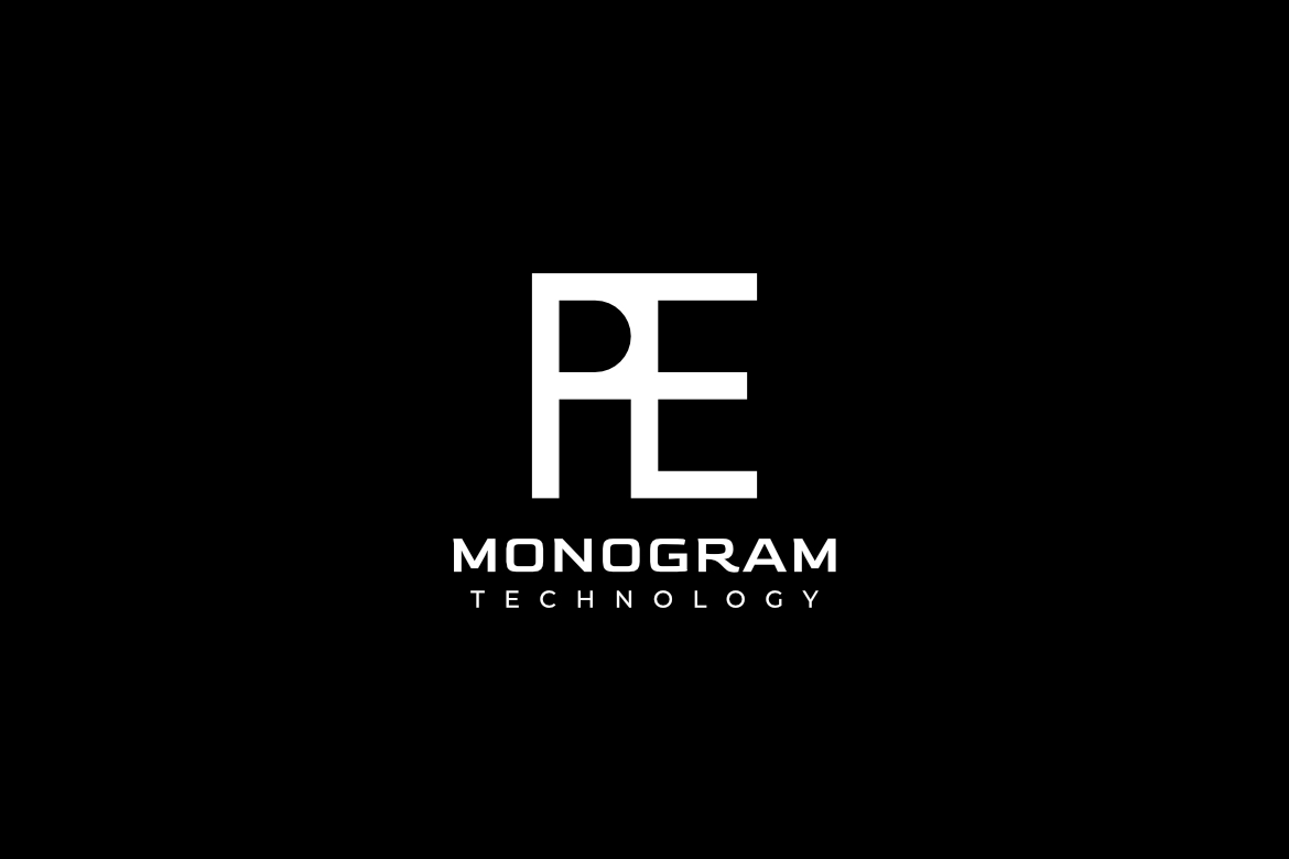 Corporate Simple Monogram Letter PE Logo