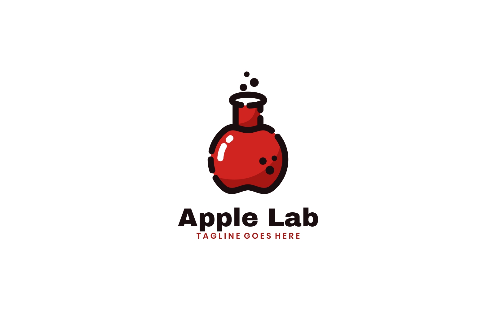 Apple Lab Simple Mascot Logo