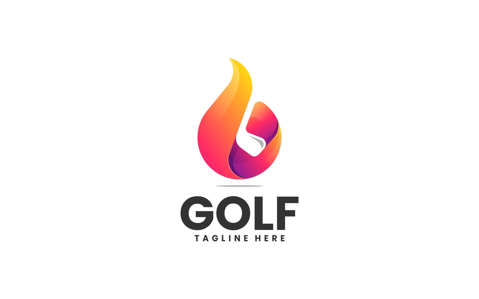 Fire Golf Gradient Logo Style