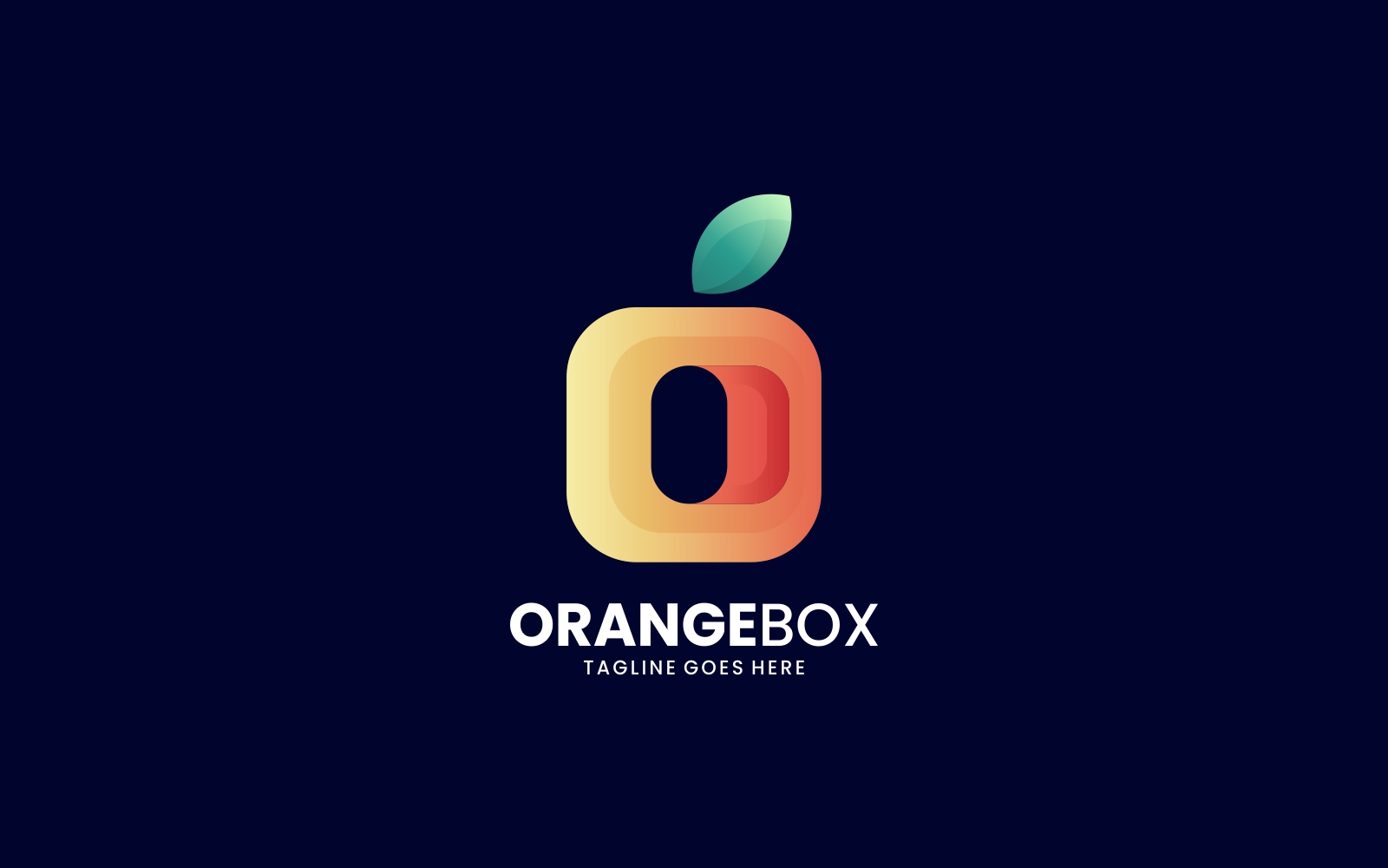 Orange Box Gradient Logo Style