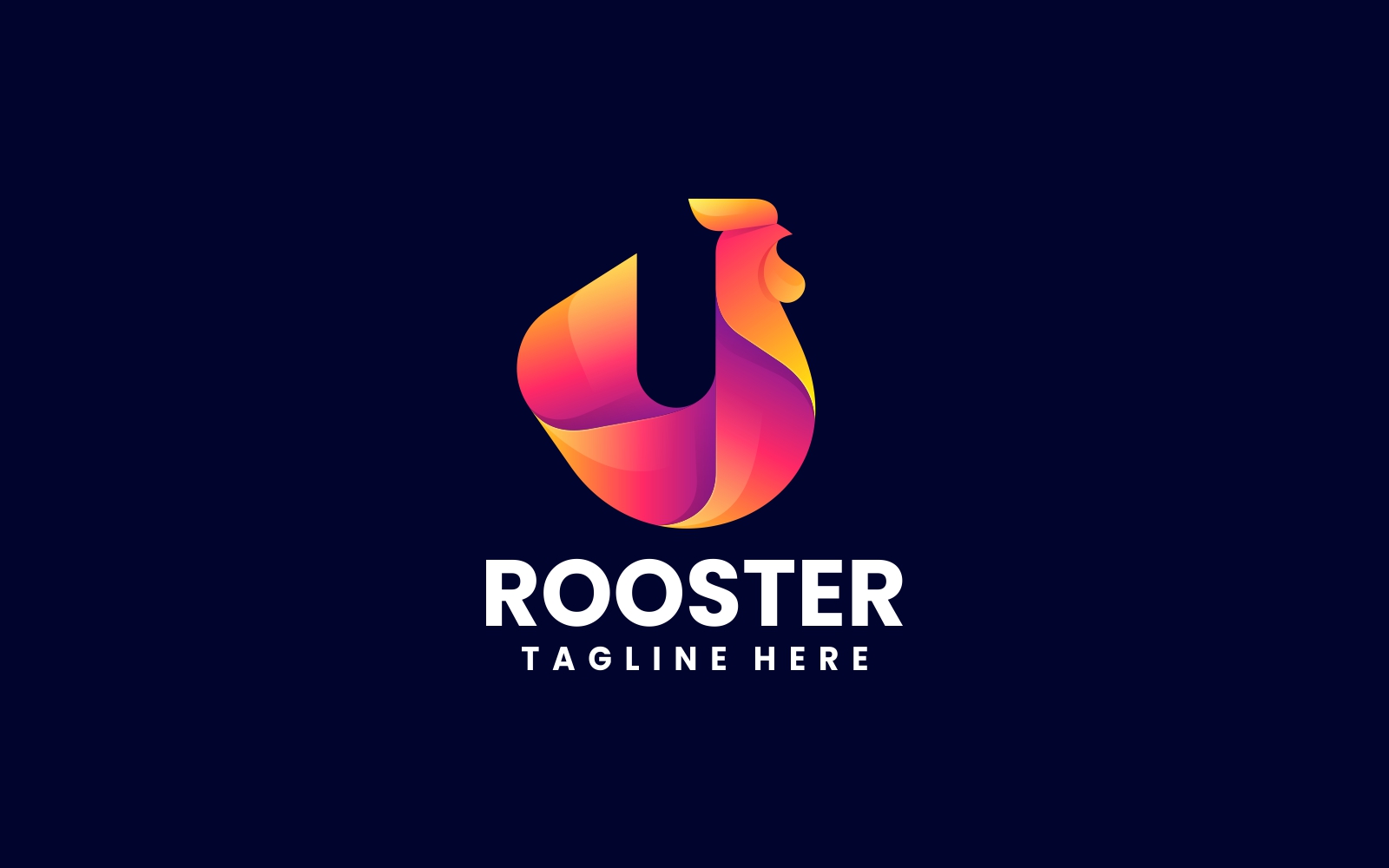 Colorful Rooster Logo Style