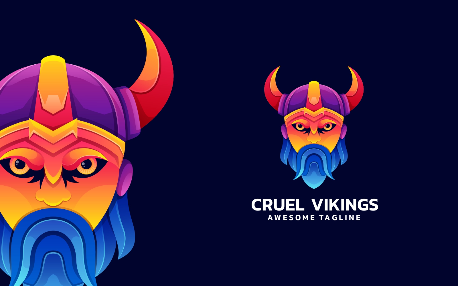 Cruel Viking Gradient Colorful Logo