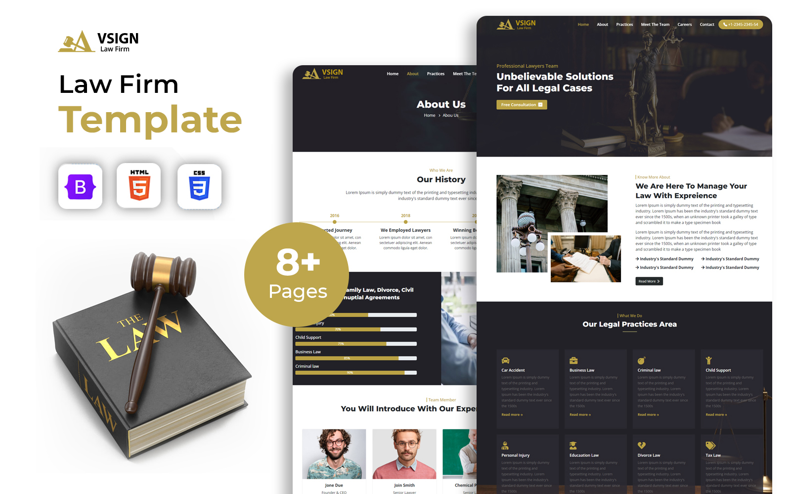 Vsign - Lawyers and Attorneys HTML5 Website Template