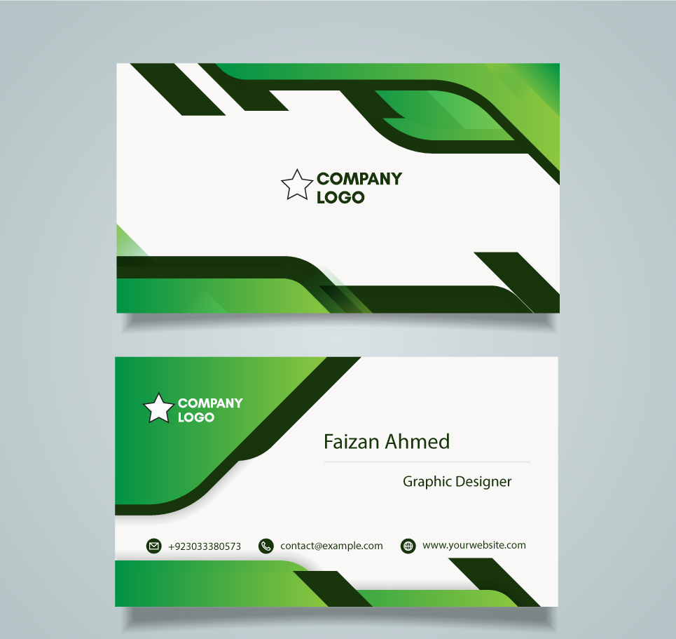 Business Card Design In Green Color
