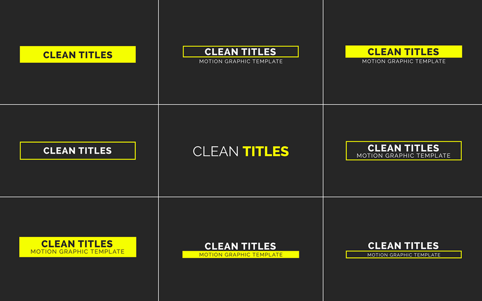 8 Clean Titles - Motion Graphic Template for Premiere Pro