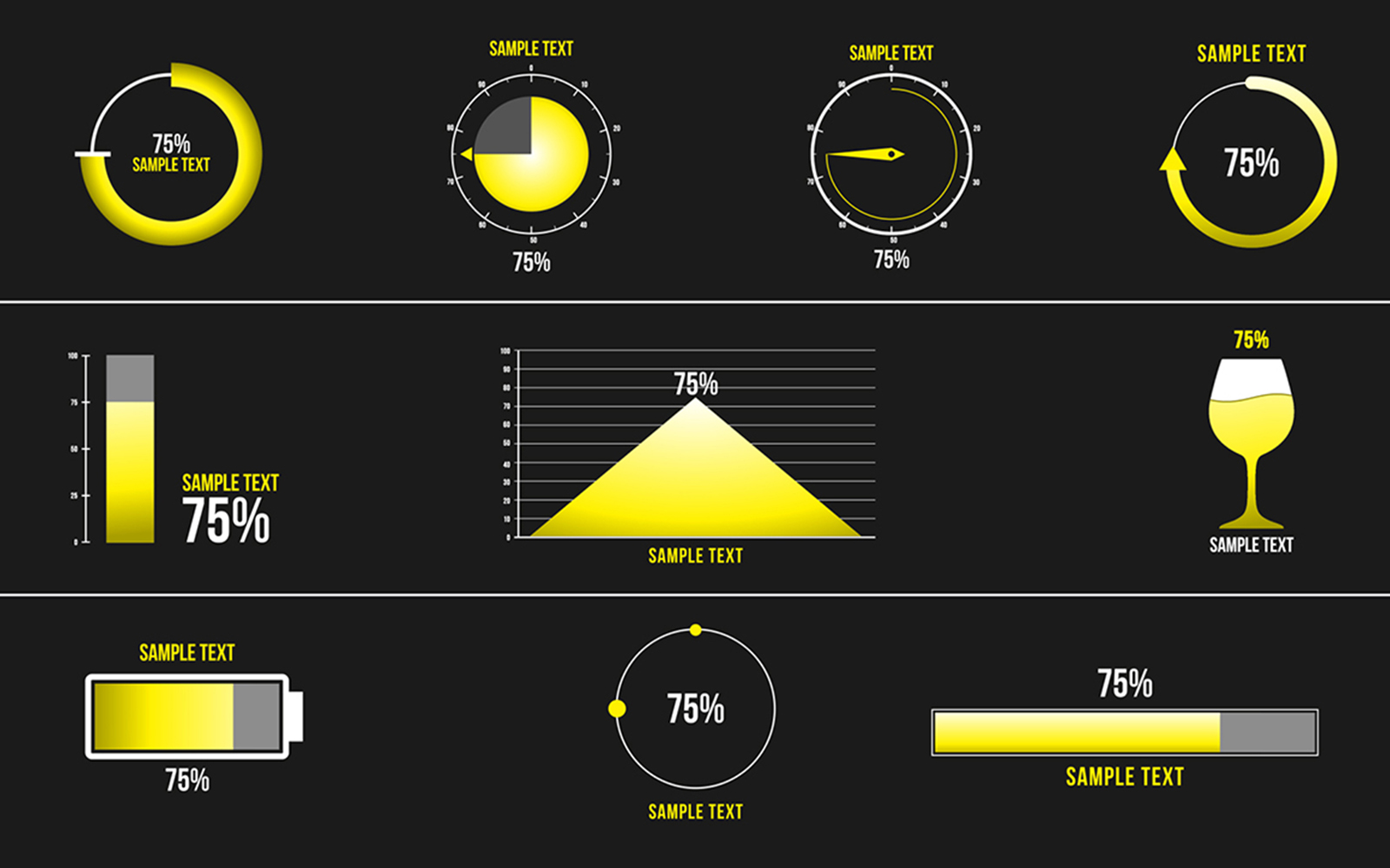 10 Percentage Infographic - Motion Graphic Template for Premiere Pro