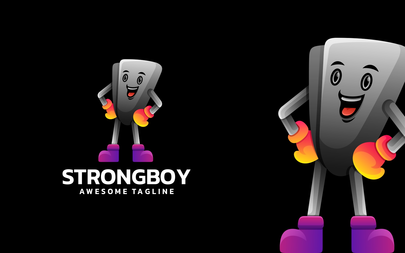 Strong Boy Gradient Logo Style