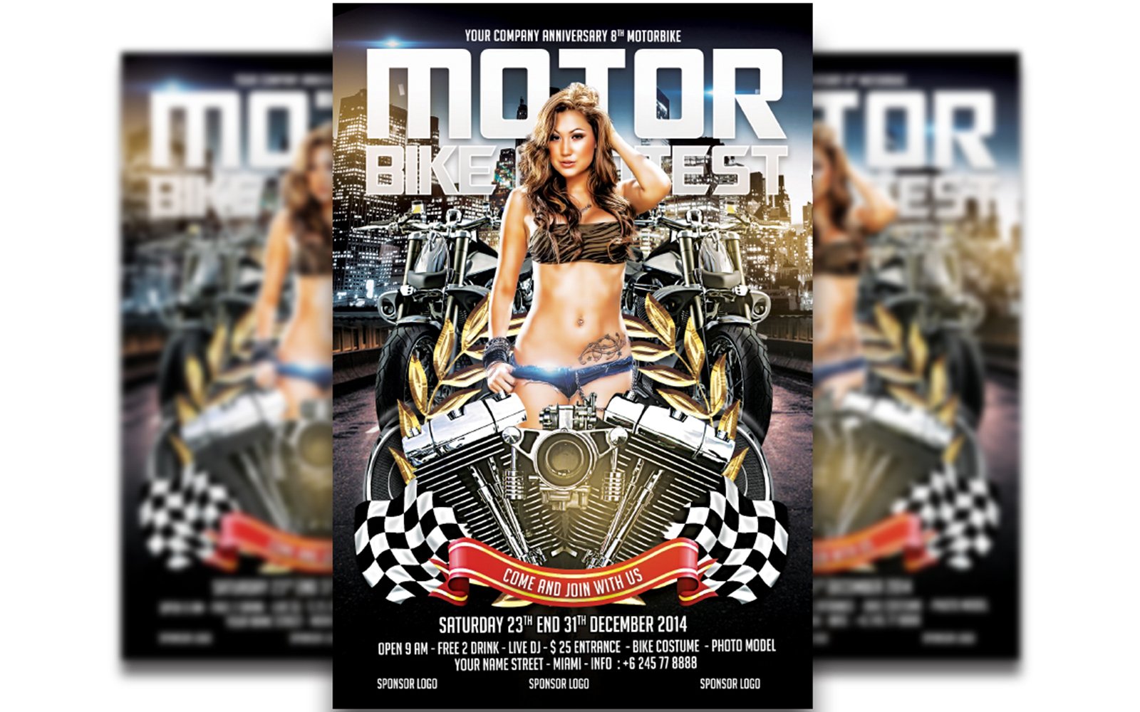 motorbike Contest Flyer Template