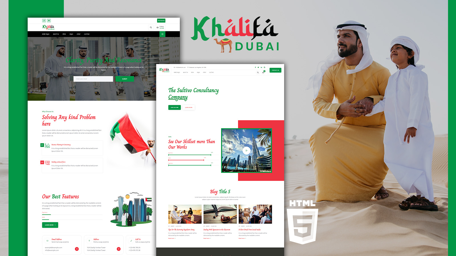 khalifa Dubai Culture & Events HTML5 Website Template