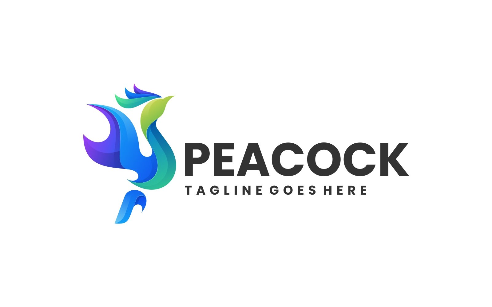 Peacock Color Gradient Logo Design