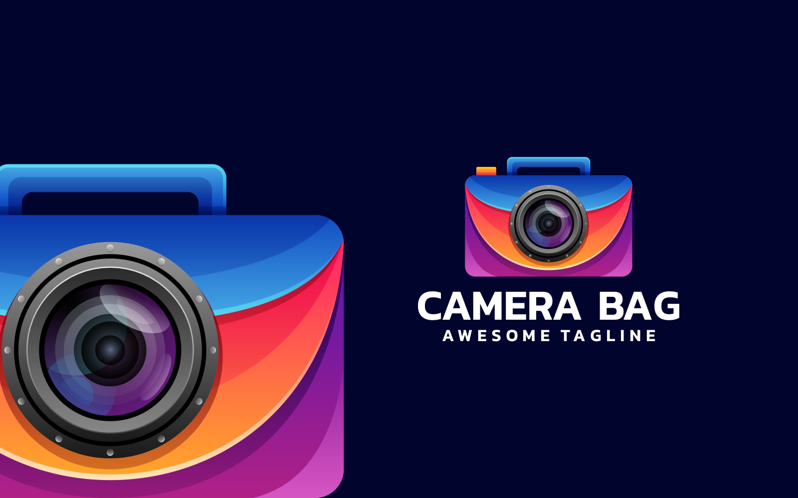 Camera Bag Gradient Colorful Logo
