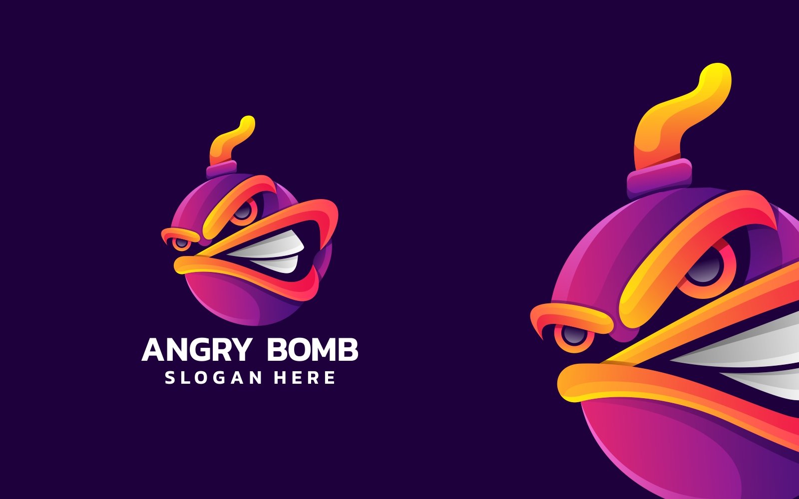 Angry Bomb Gradient Logo Style