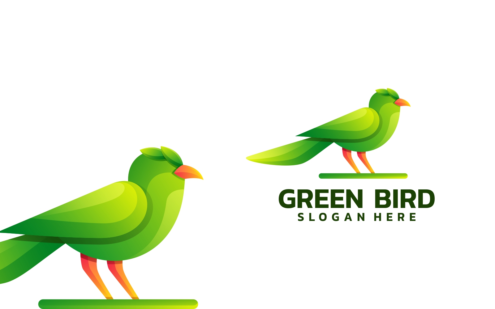 Green Bird Color Gradient Logo