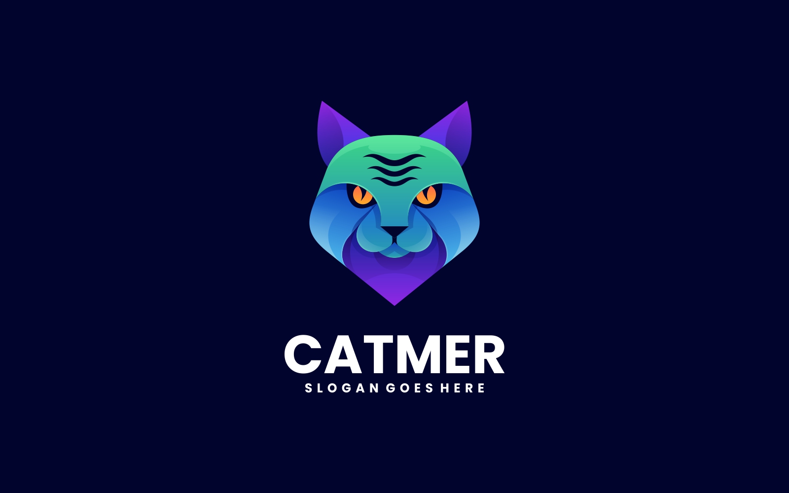Cat Gradient Logo Template