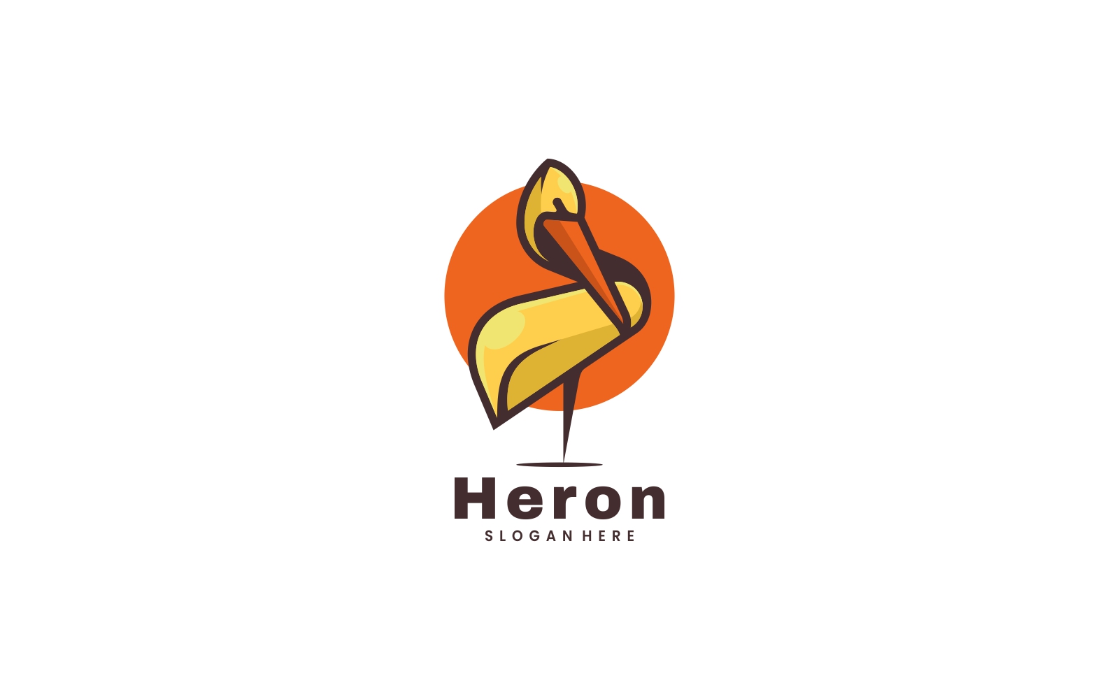 Vector Heron Simple Mascot Logo Design
