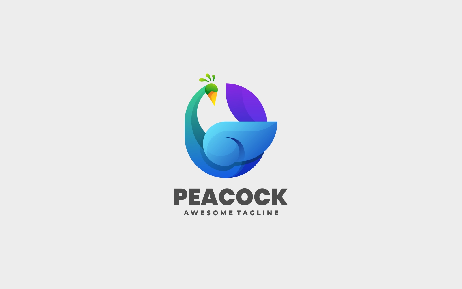 Beauty Peacock Gradient Logo
