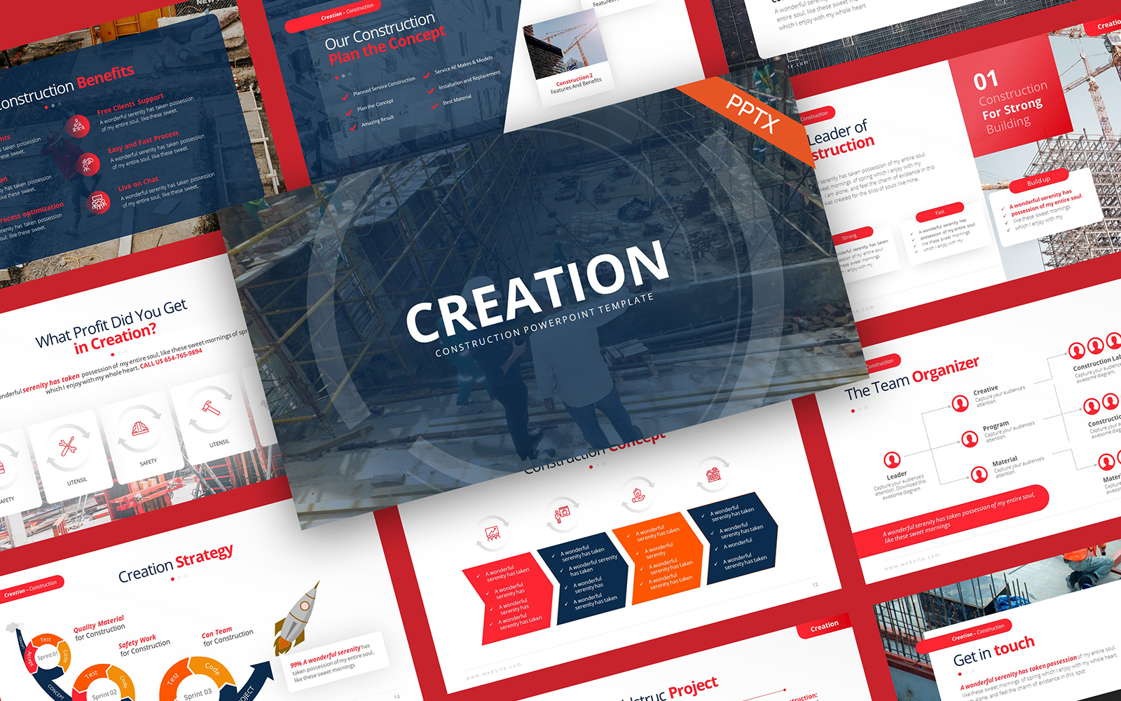 Creation Construction PowerPoint Template