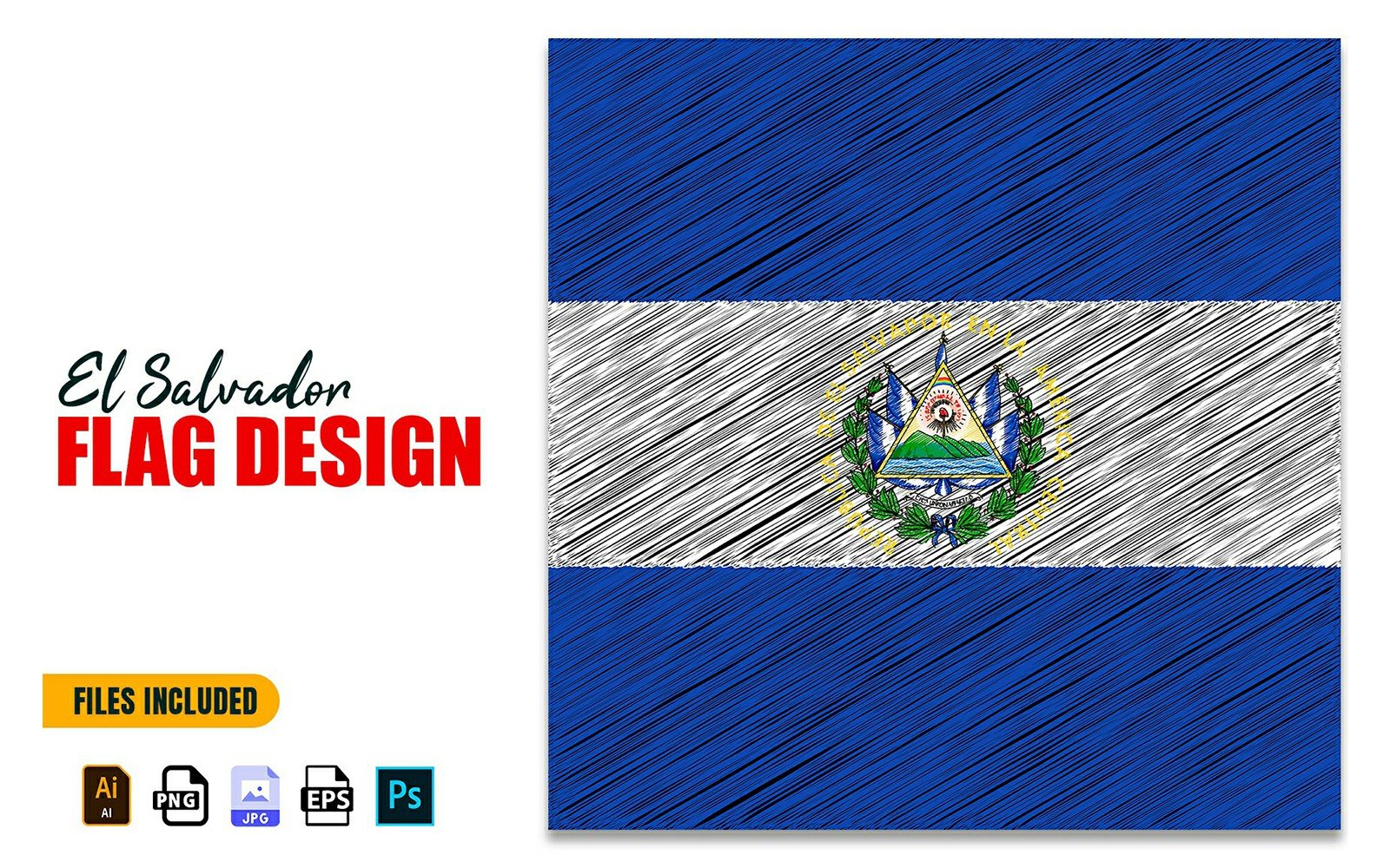 15 September El Salvador Independence Day Flag Design Illustration