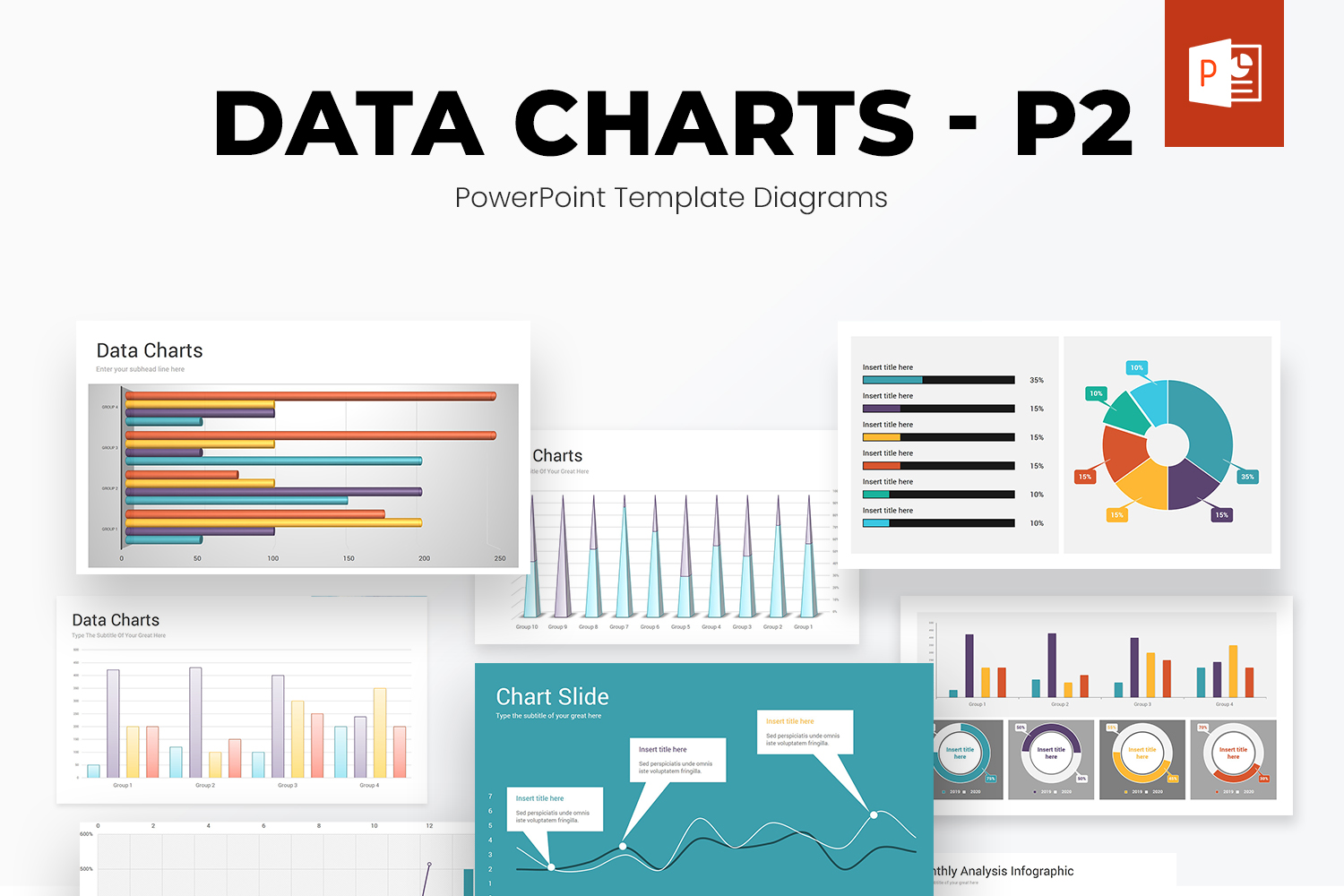 Data Charts PowerPoint Template Diagrams