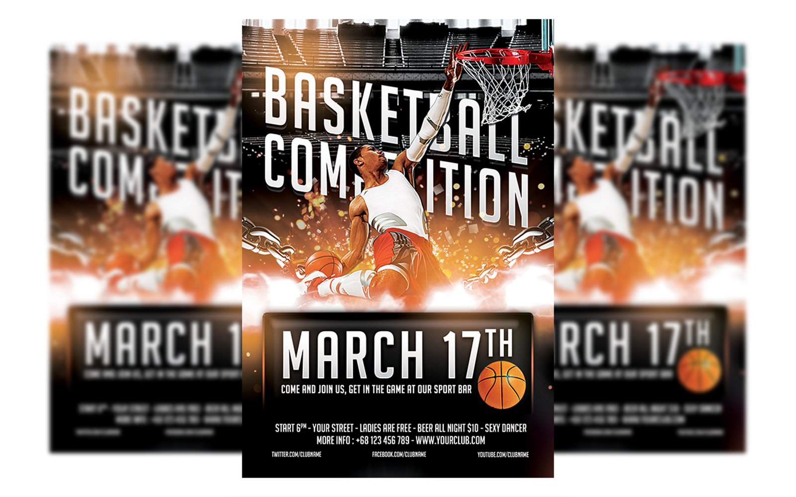 BasketBall Flyer Template Design