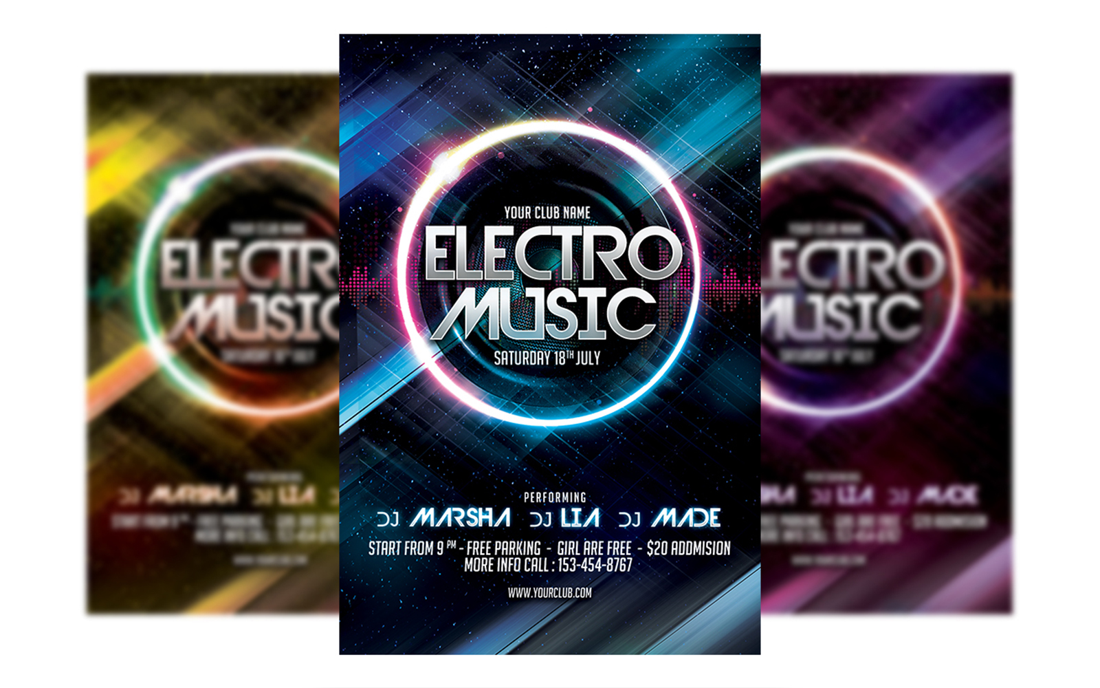 Electro Music Flyer template