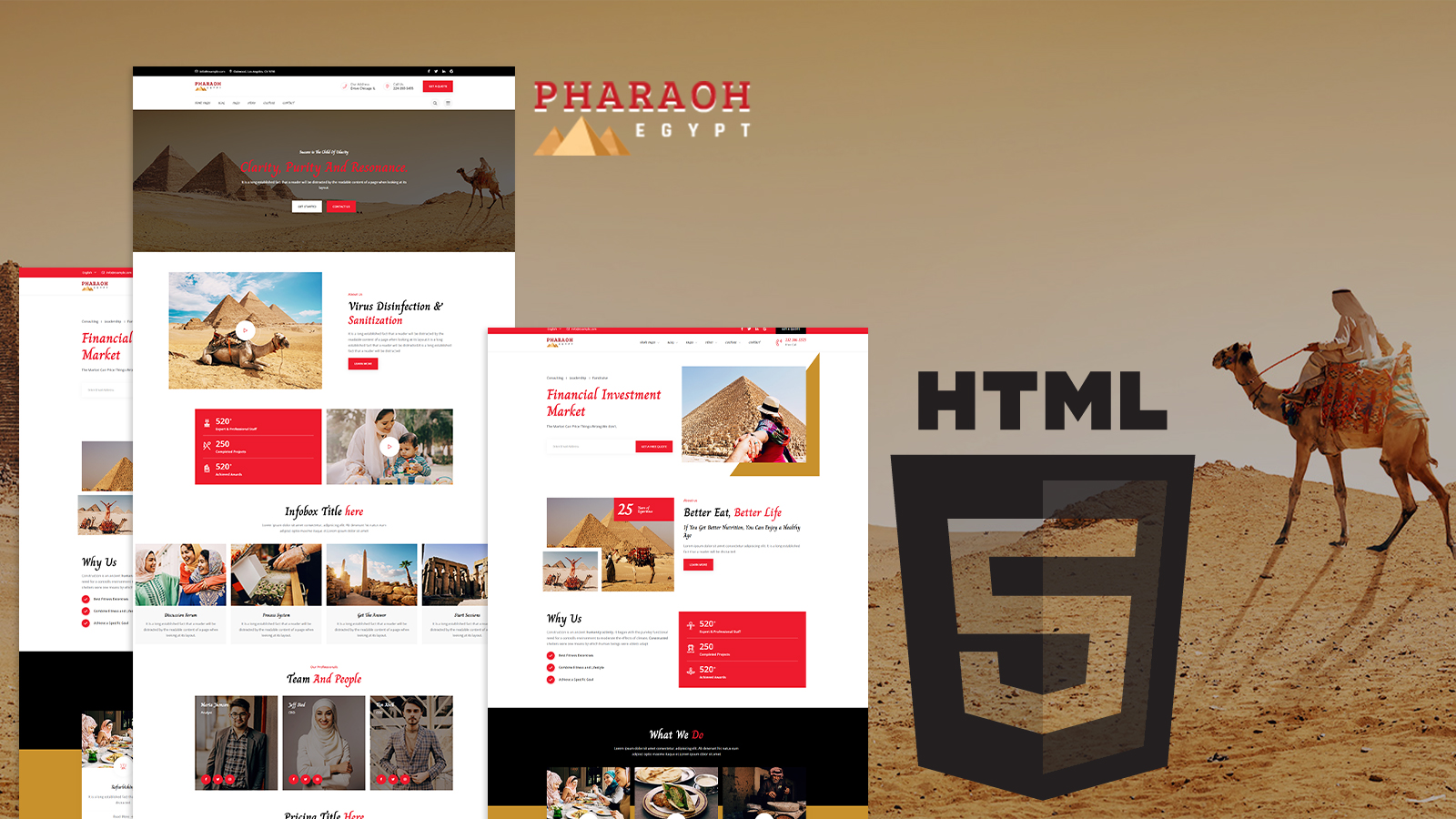 Pharaoh Egypt Culture & Events HTML5 Website Template