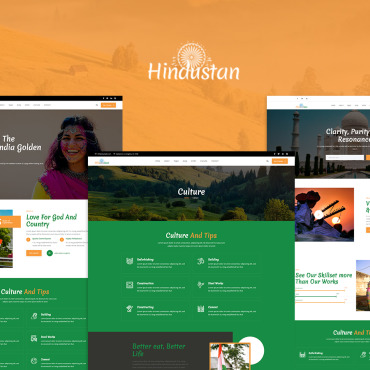 Hindu Tourism Responsive Website Templates 241592