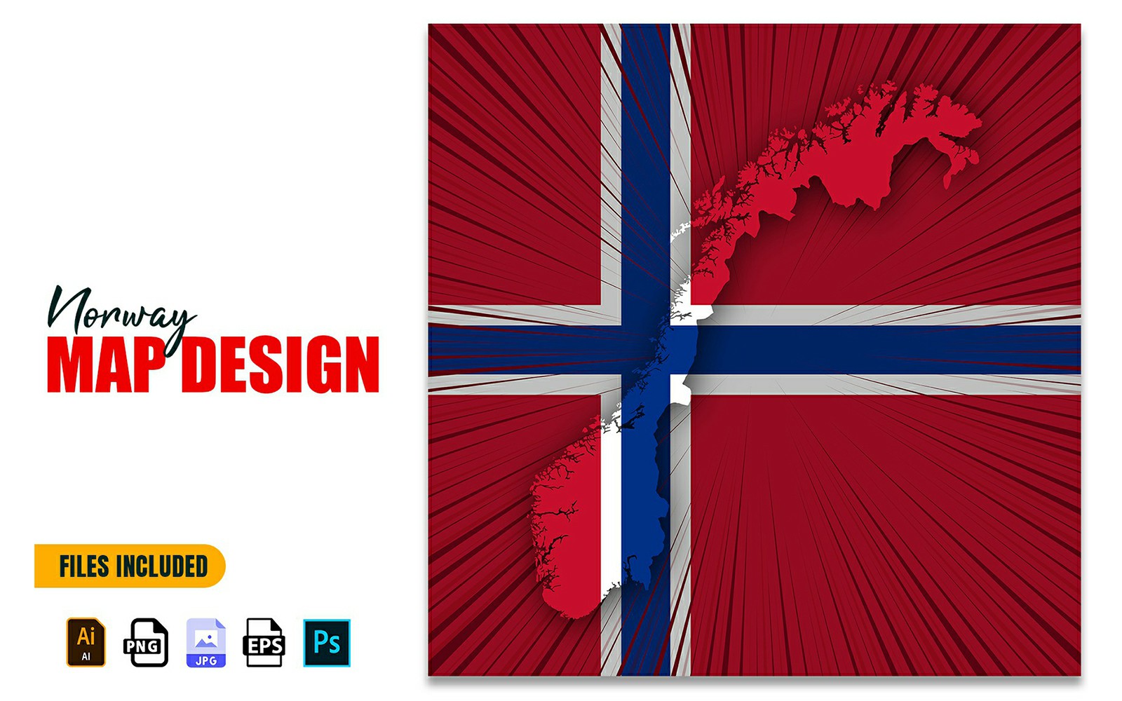 Norway National Day Map Design Illustration