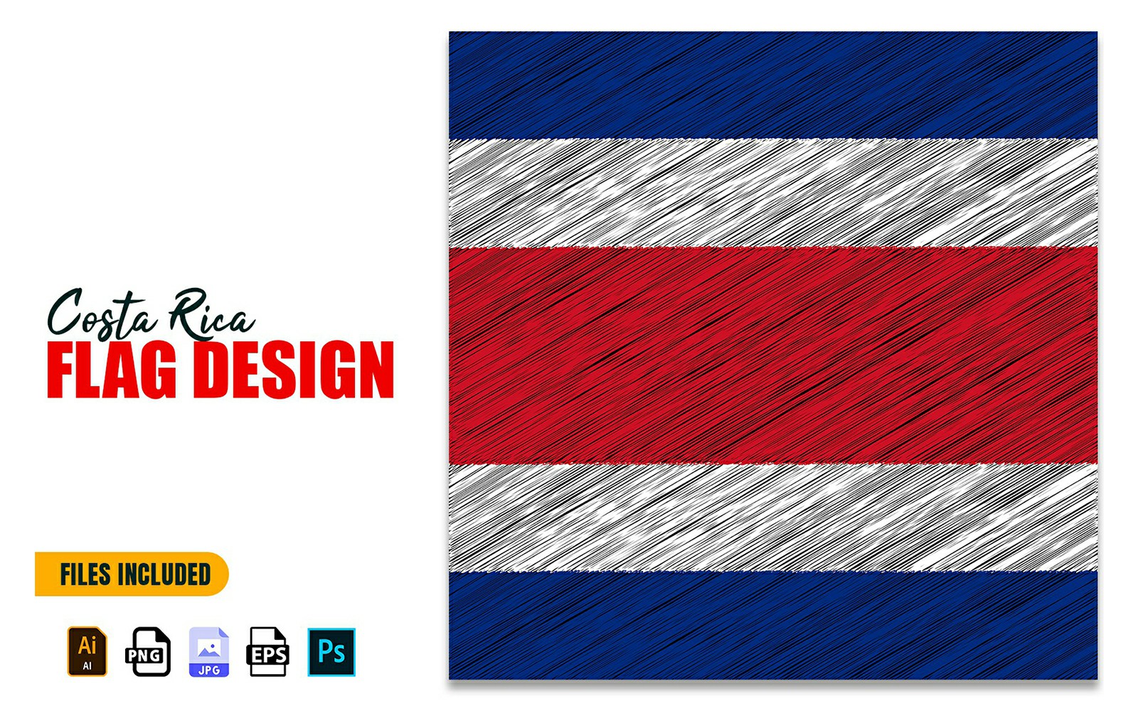15 September Costa Rica Independence Day Flag Design Illustration