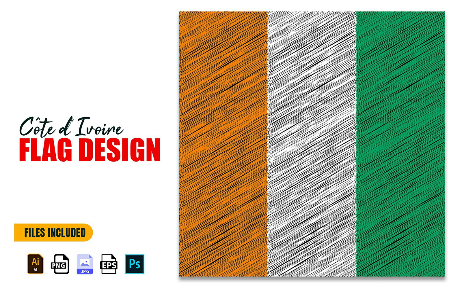 7 August Côte d'Ivoire Independence Day Flag Design Illustration