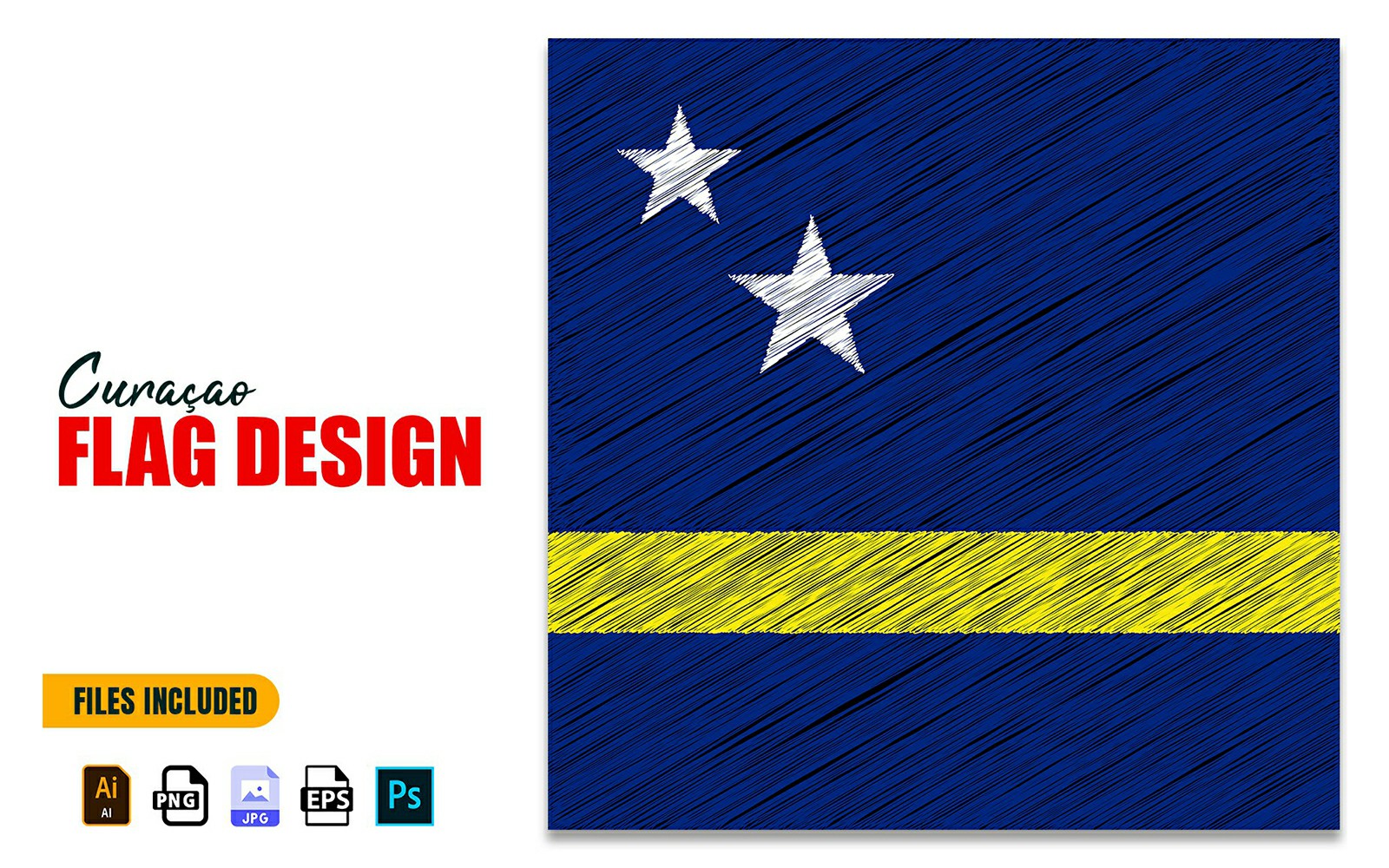 10 October Curacao Independence Day Flag Design illustration