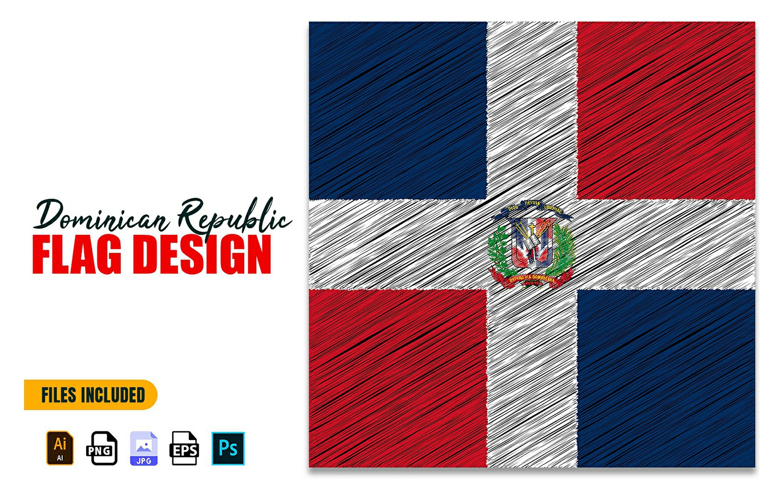 27 February Dominican Republic National Day Flag Design Illustration
