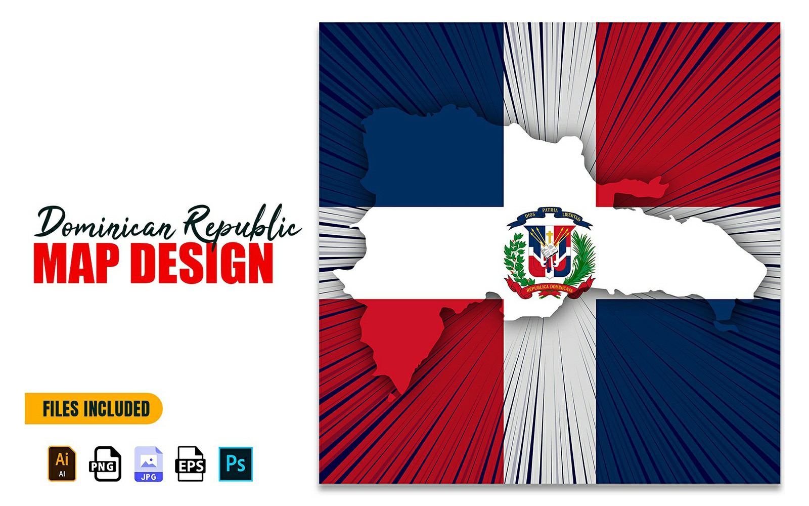 Dominican Republic National Day Map Design Illustration