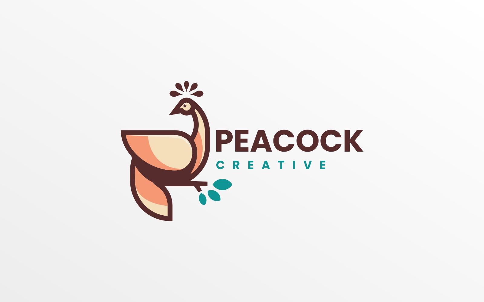 Peacock Simple Mascot Logo