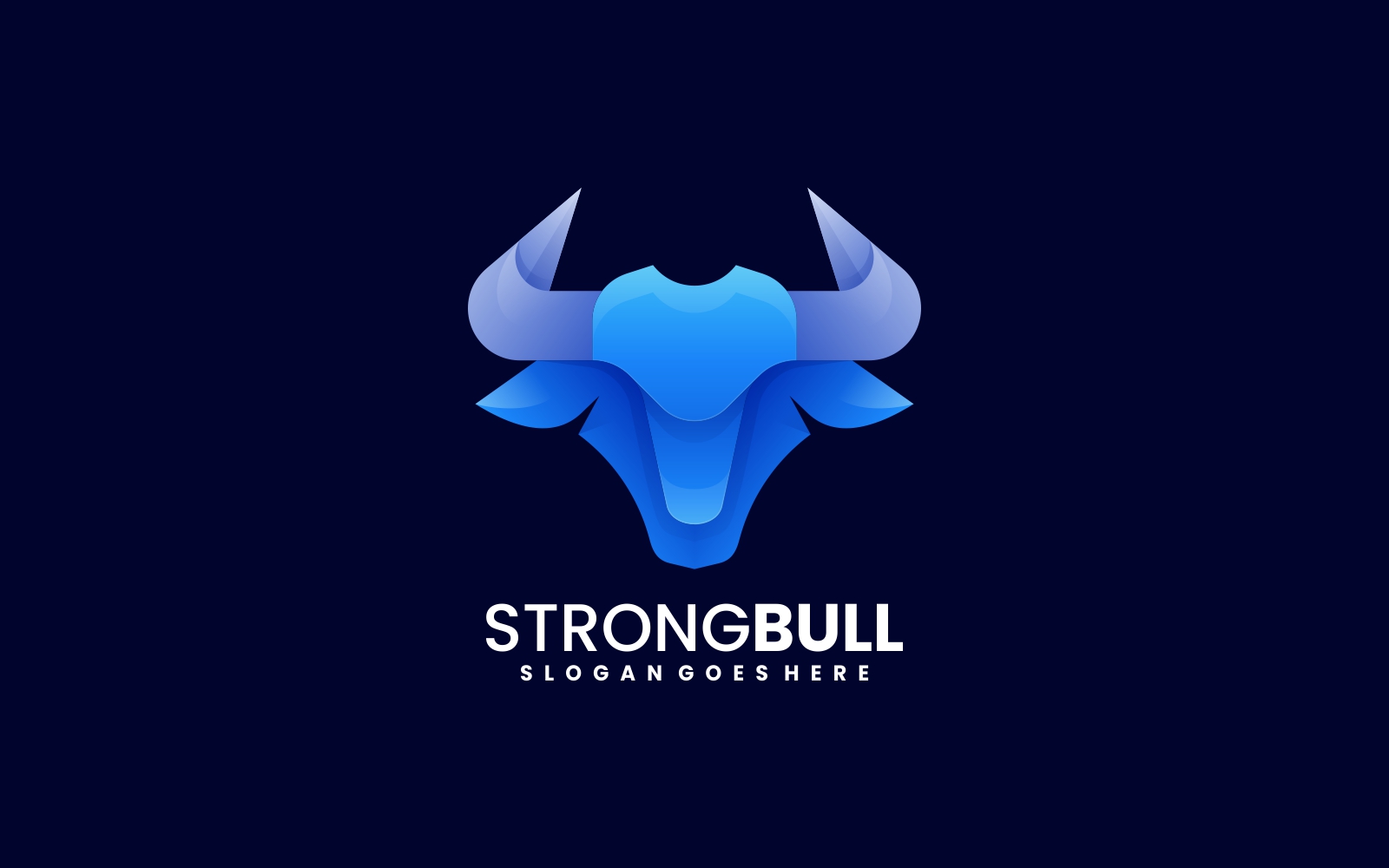Strong Bull Head Gradient Logo Style