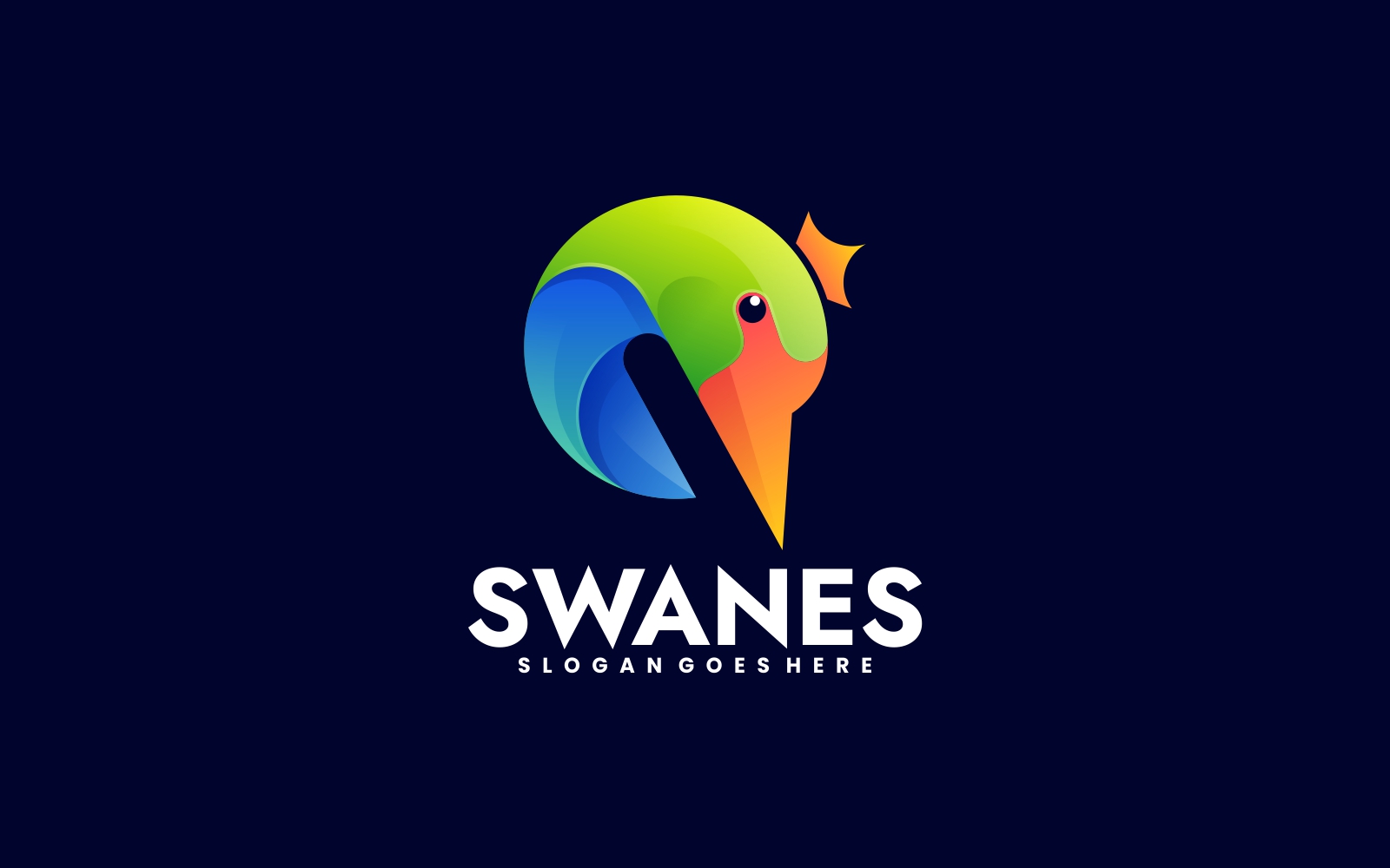 Beauty Swan Gradient Colorful Logo Style