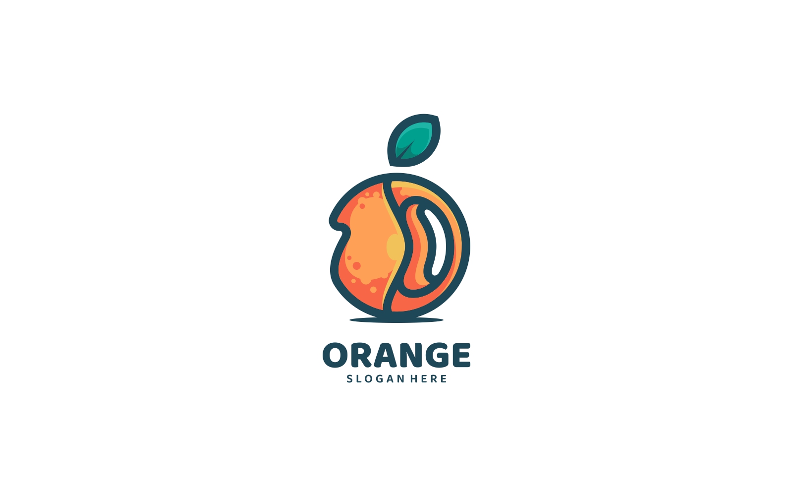 Orange Simple Mascot Logo Design