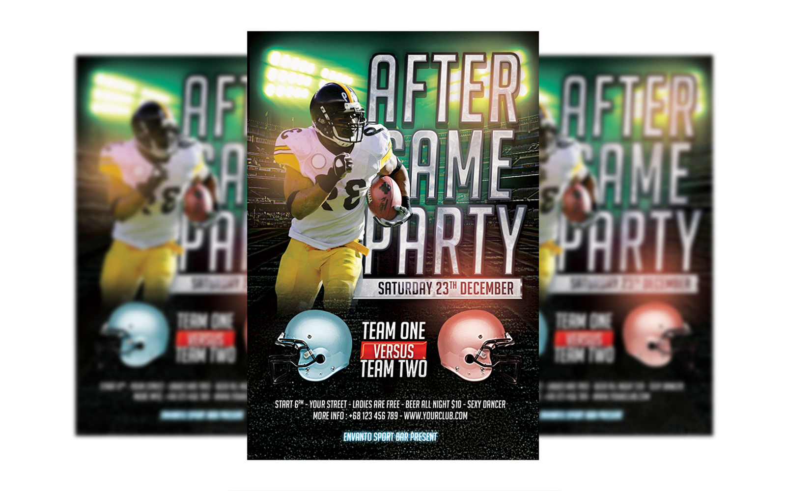 After Game Party Flyer Template - America football