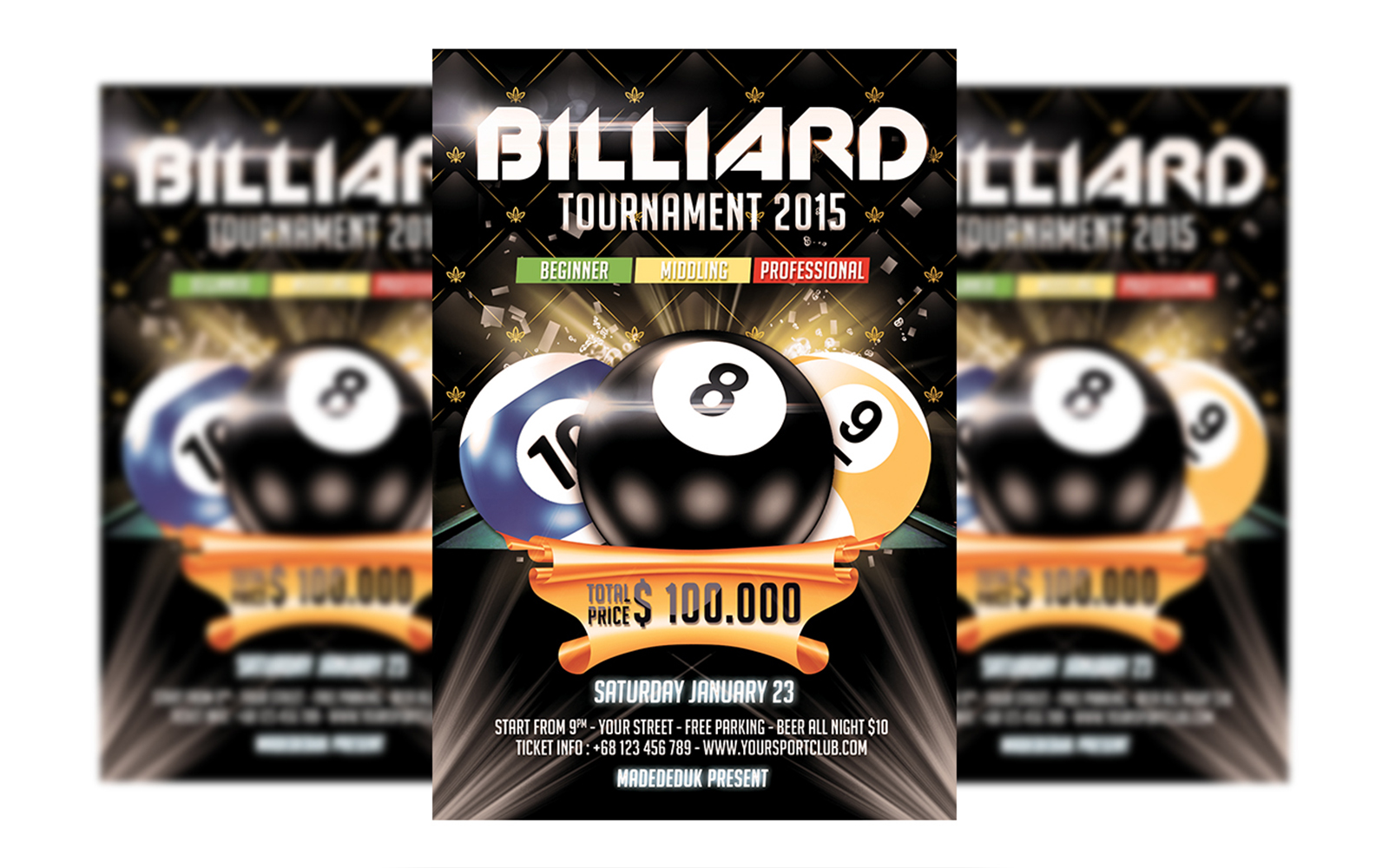 Billiard - Pool Flyer Template