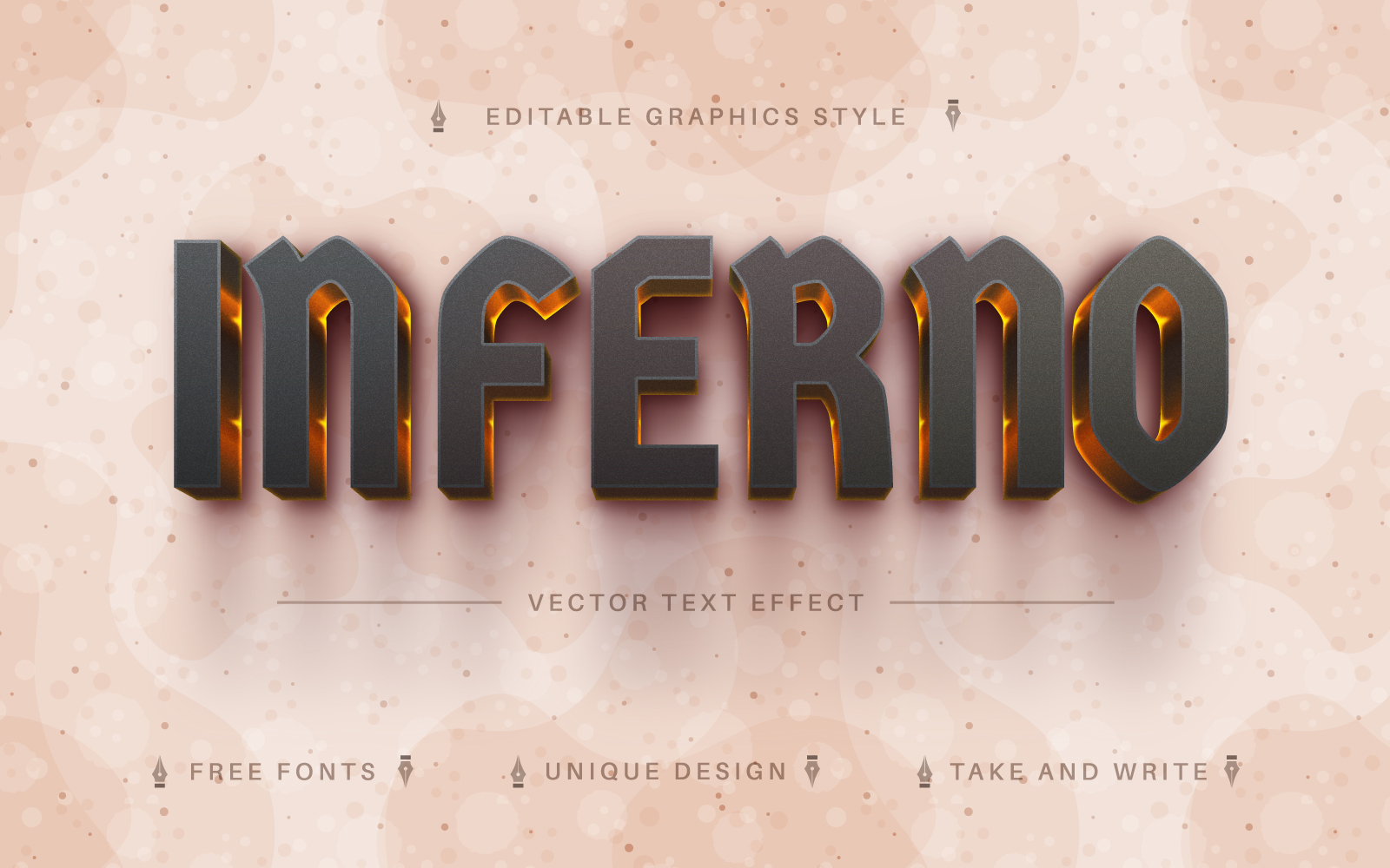 Inferno - Editable Text Effect, Font Style, Graphics Illustration