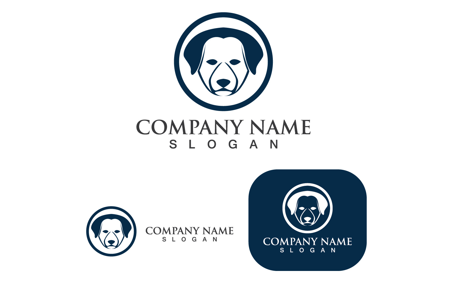 Dog Head Logo And Symbol Animal V