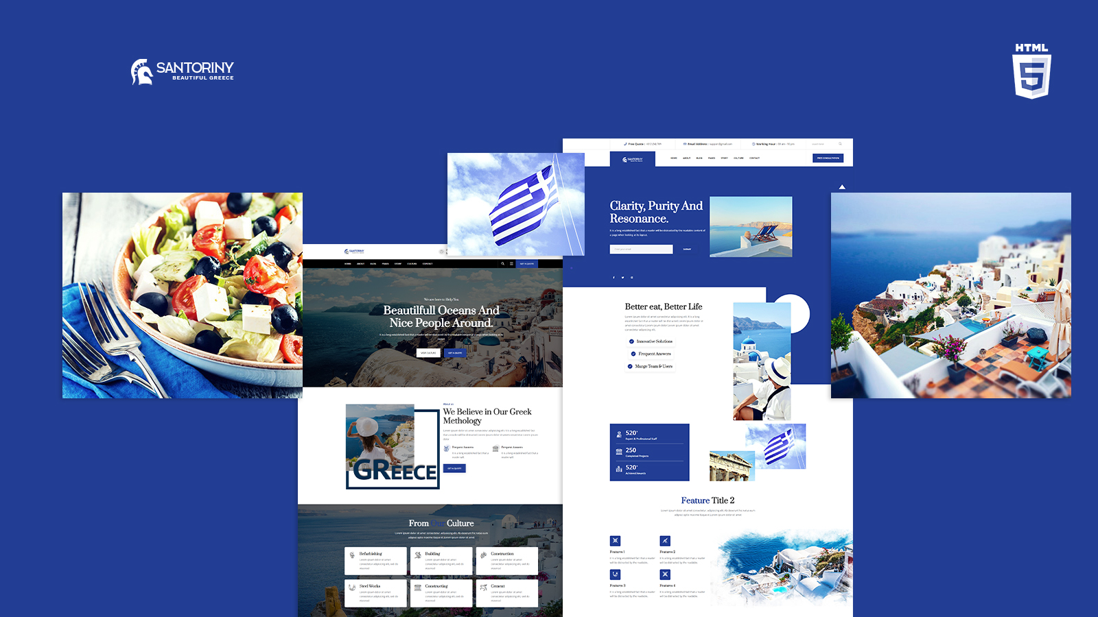 Santoriny Greece Culture HTML5 Website Template