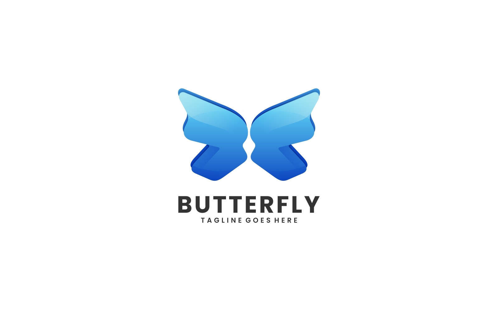 Vector Logo Butterfly Gradient Template