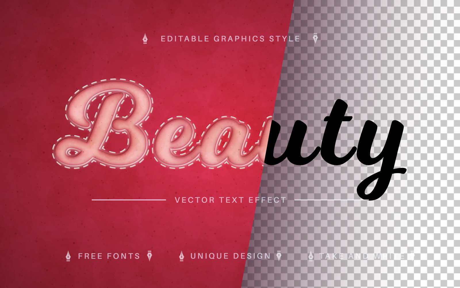 Beauty - Editable Text Effect, Font Style, Graphic Illustration