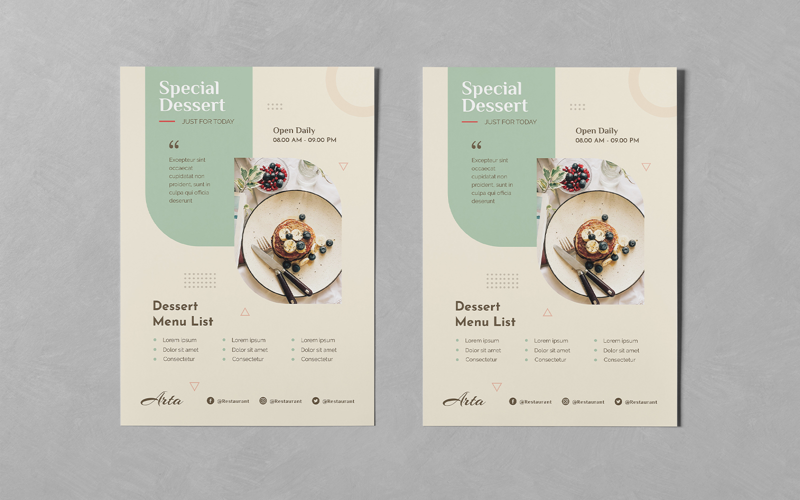 Clean Design Dessert Food Flyer PSD Templates