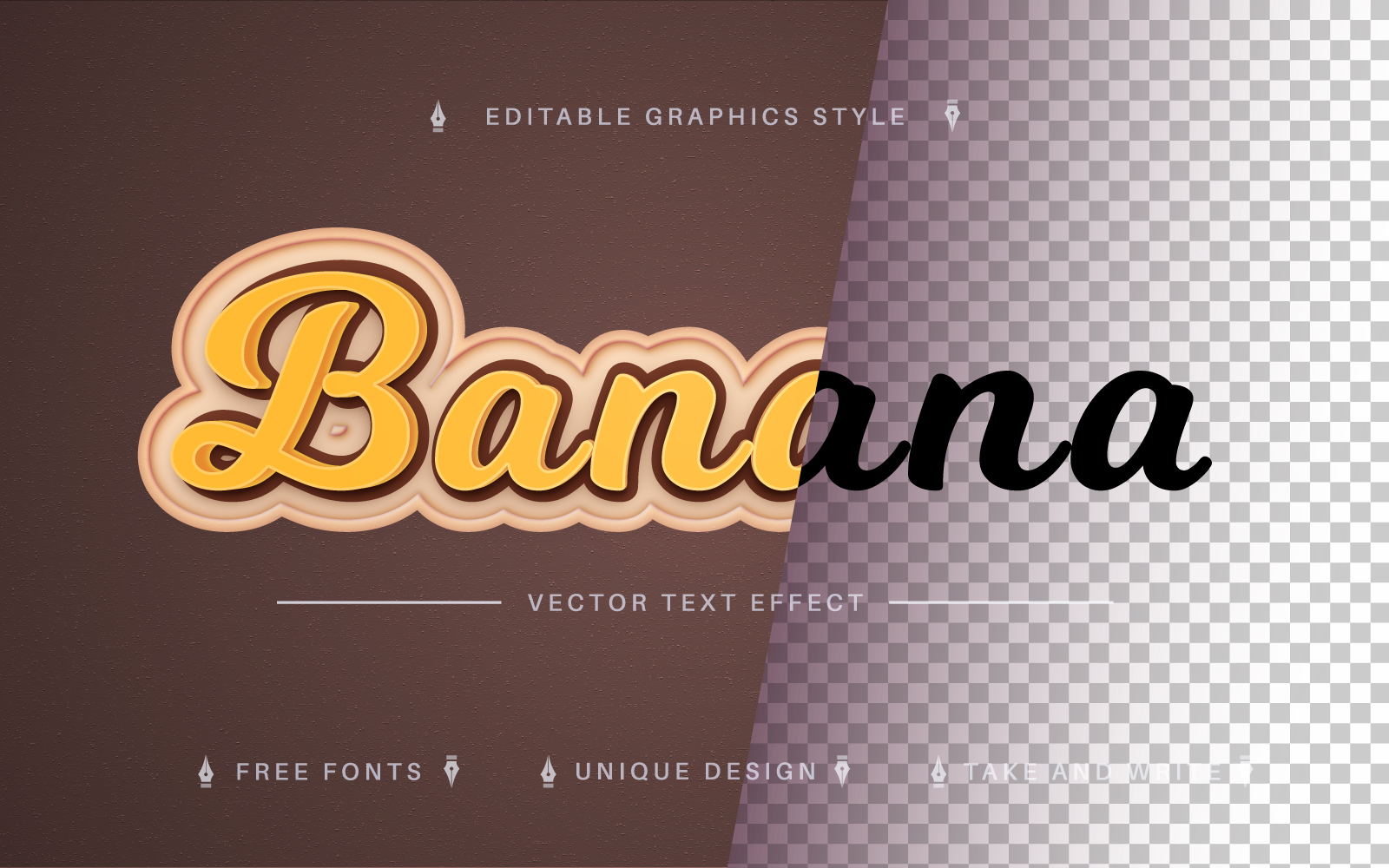 Banana - Editable Text Effect, Font Style, Graphics Illustration
