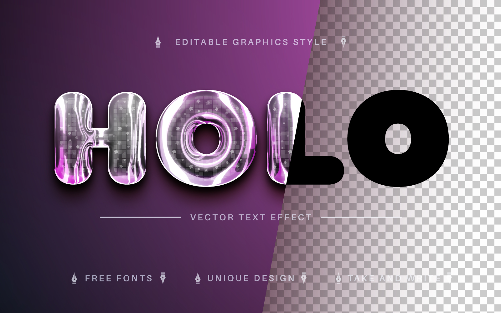 Holo - Editable Text Effect, Font Style, Graphics Illustration