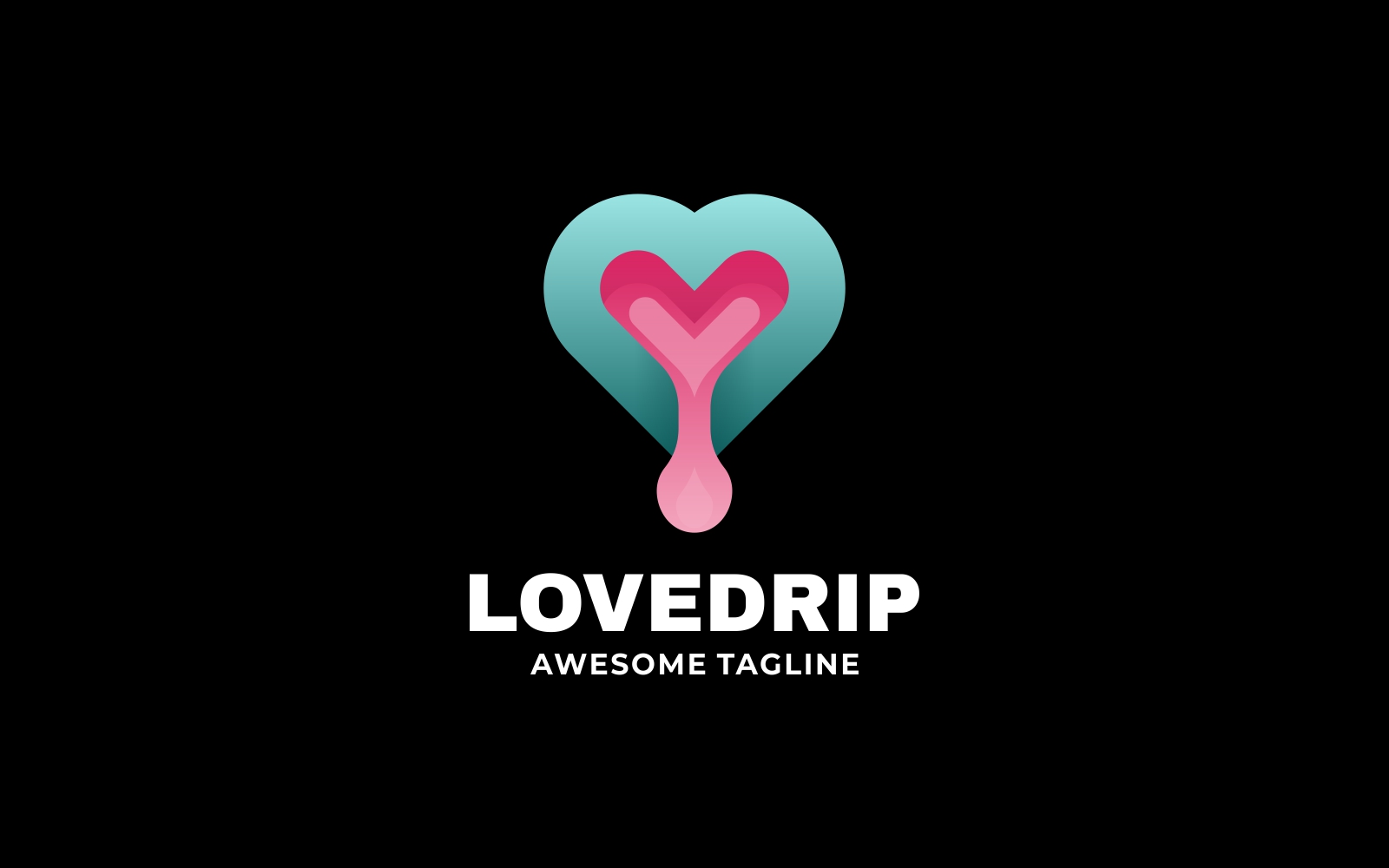 Love Drip Gradient Logo Style