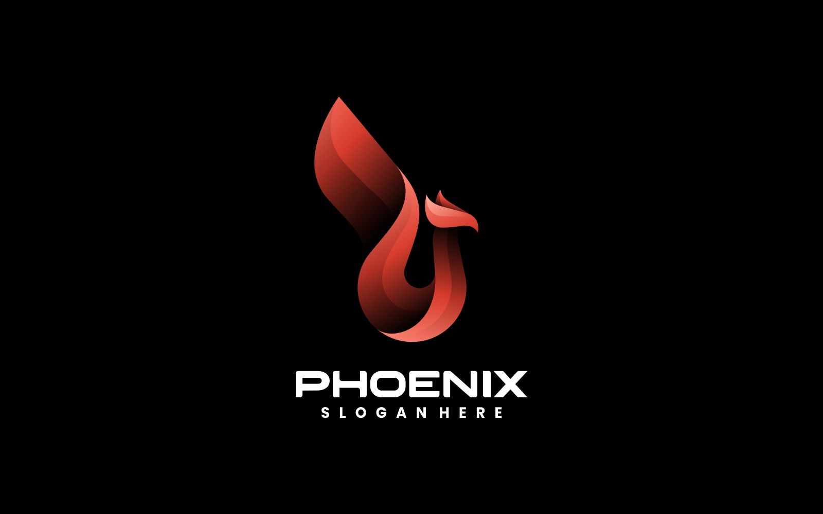 Red Phoenix Gradient Logo Style